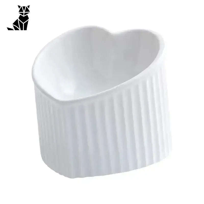Ceramiczna Miska dla Kota - Stylowa i Funkcjonalna Biały Biały Ceramika w Kształcie Serca