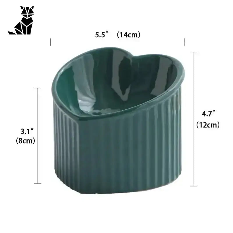 Ceramiczna Miska dla Kota - Stylowa i Funkcjonalna Ciemność Zielony w Kształcie Serca