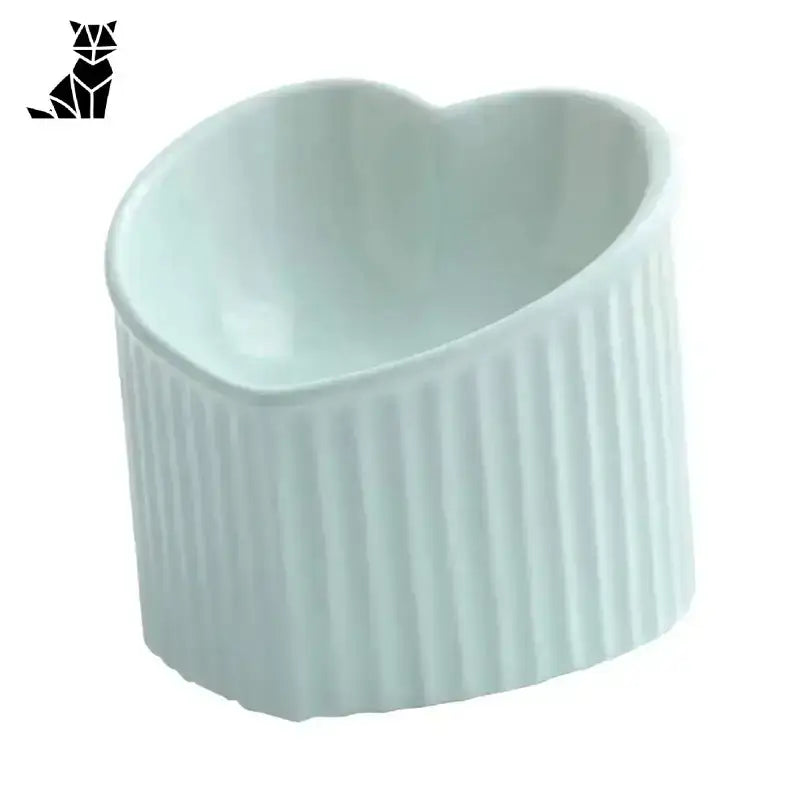 Ceramiczna Miska dla Kota - Stylowa i Funkcjonalna Jasnozielony światło Niebieski w Kształcie Serca