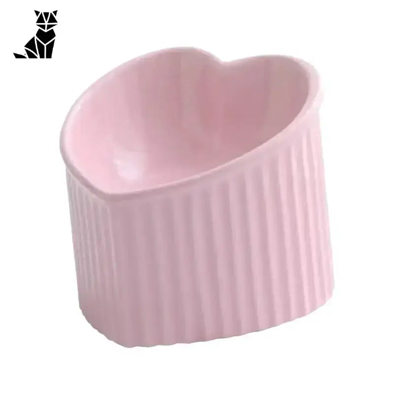 Ceramiczna Miska dla Kota - Stylowa i Funkcjonalna Różowy Różowy w Kształcie Serca Ceramika
