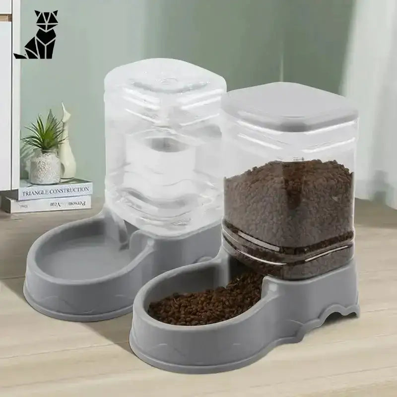 Ceramiczna Miska dla Kota - Zdrowie i Komfort Szary / 1x Fontanna do Picia Automatyczny Zwierzak Podajniki