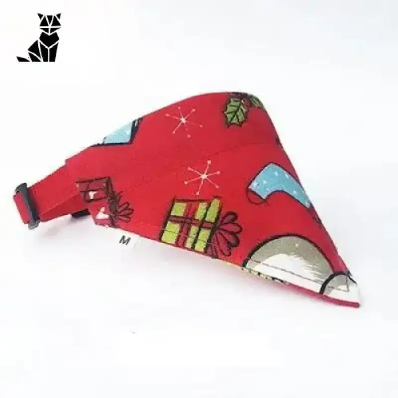 Chusta dla Kota Regulowana Bawełniana Stylowa Czerwony Zwierzak Bandana