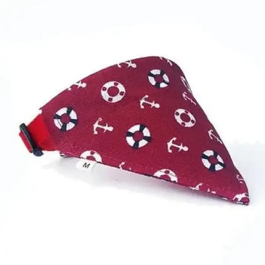 Chusta dla Kota Regulowana Bawełniana Stylowa Czerwony Zwierzak Bandana