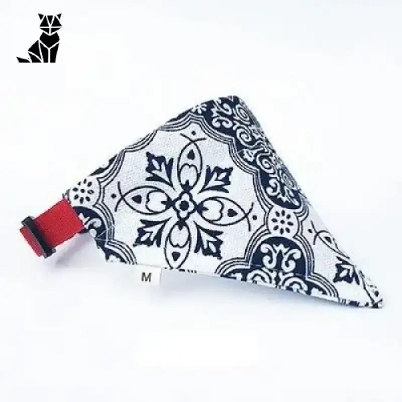 Chusta dla Kota Regulowana Bawełniana Stylowa Mozaika / s Biały Zwierzak Bandana
