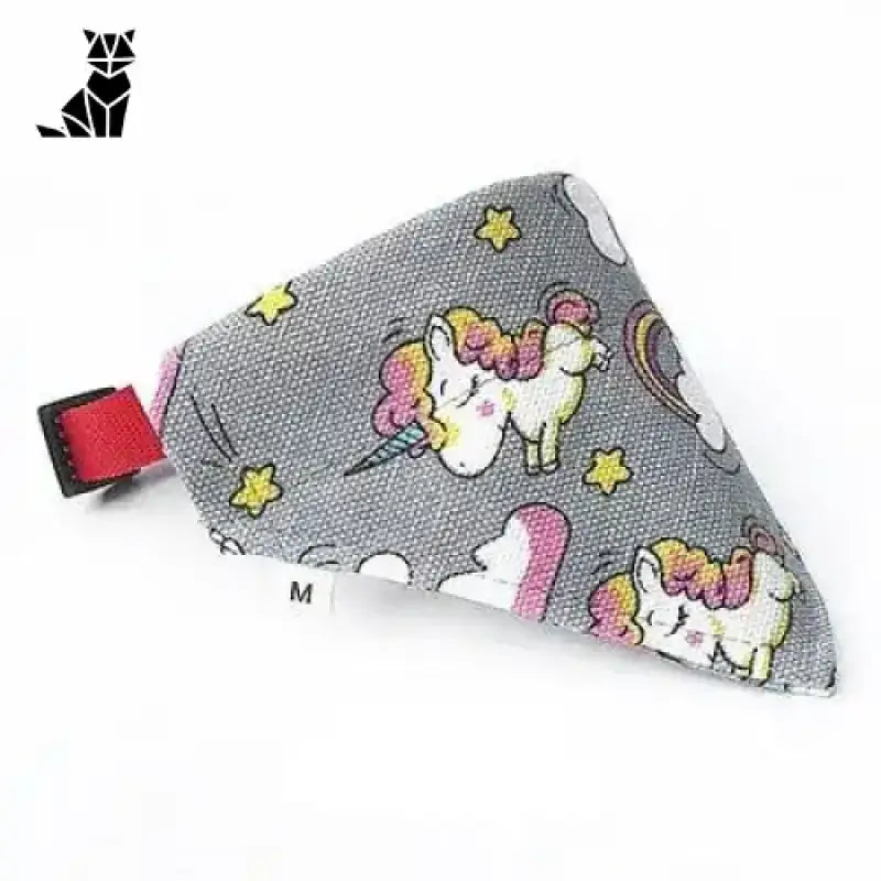 Chusta dla Kota Regulowana Bawełniana Stylowa Szary Zwierzak Bandana