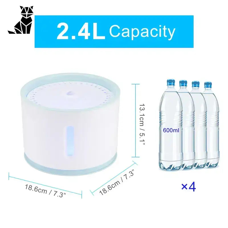 Cicha Fontanna dla Kota z Czystą Wodą Biały Cylindryczny Zwierzak