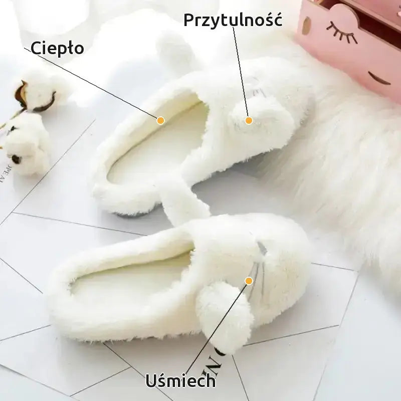 Cute Kapcie Kawaii z Uszami Kota Pluszowe