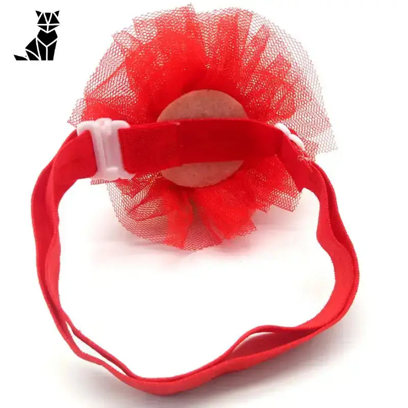 Czapka dla Psa z Pomponem na Zimę Czerwony Tiul Zwierzak
