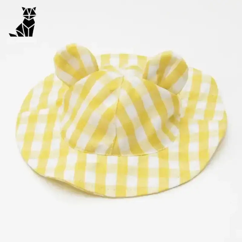 Czapka na Uszy dla Psa z Wzorem żółty / s (mały Pies) żółty Biały Gingham