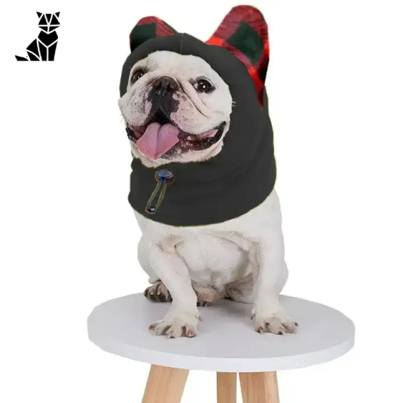 Czapka Przeciwhałasowa dla Psa na Całą Twarz Czarny / s (30cm - Mały Pies) Francuski Buldog Czarny