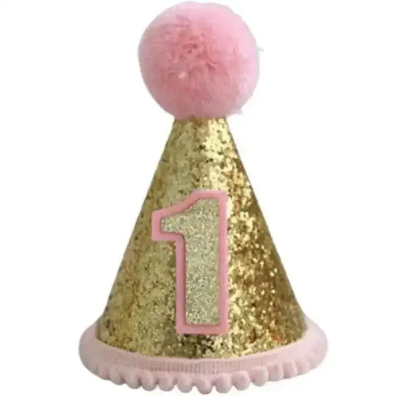 Czapka Urodzinowa dla Kota w Unikalnym Stylu Złoto Blask Impreza