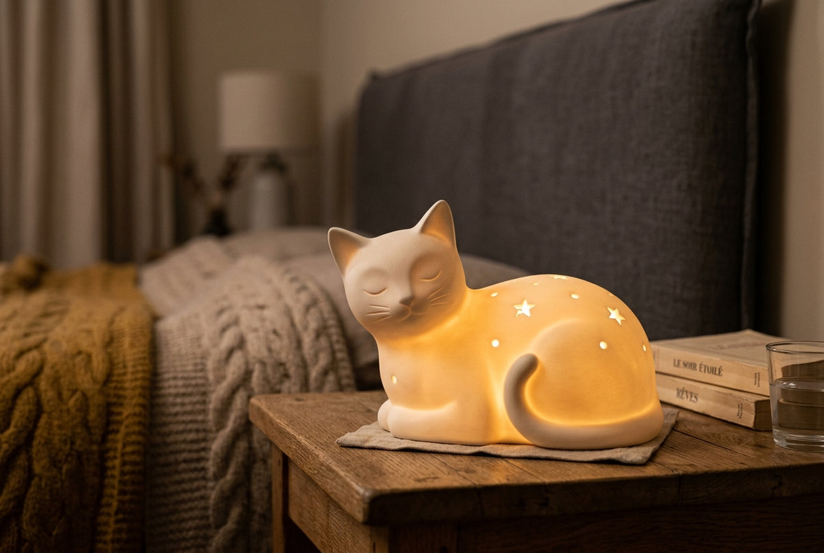 Lampka nocna LED w ksztalcie kota zblizenie - Petzeal