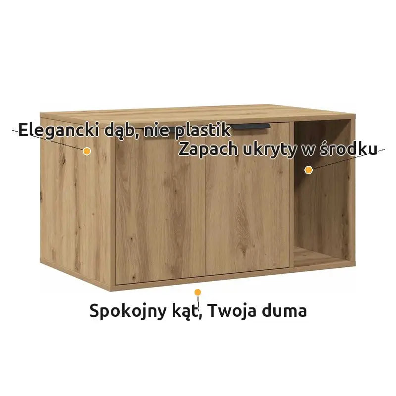 Szafka na Kuwetę dla Kota Dąb Artisan 80x50x45cm