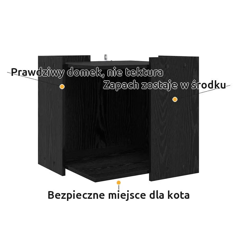 Szafka na Kuwetę dla Kota 53x53x51cm Czarny Dąb