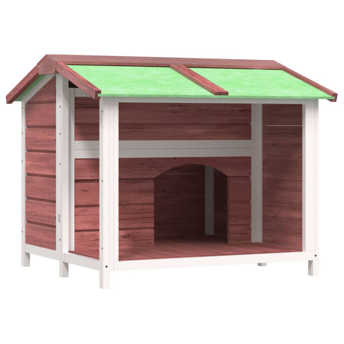 Domek dla Psa na Zewnątrz z Zadaszonym Wejściem 96x87x80,5 cm Mokka