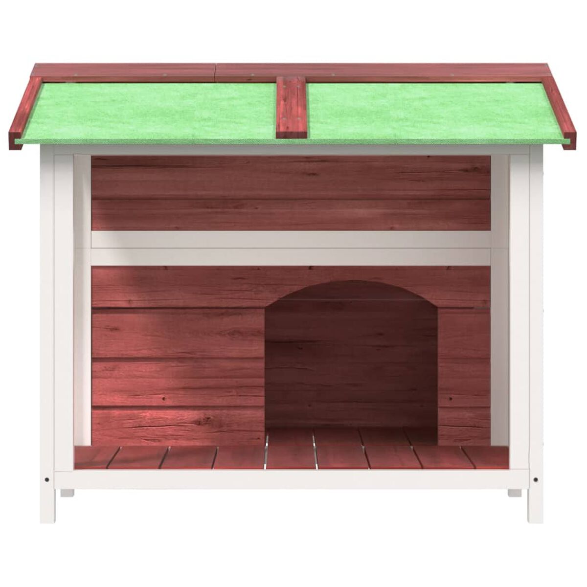 Domek dla Psa na Zewnątrz z Zadaszonym Wejściem 96x87x80,5 cm Mokka – widok 3