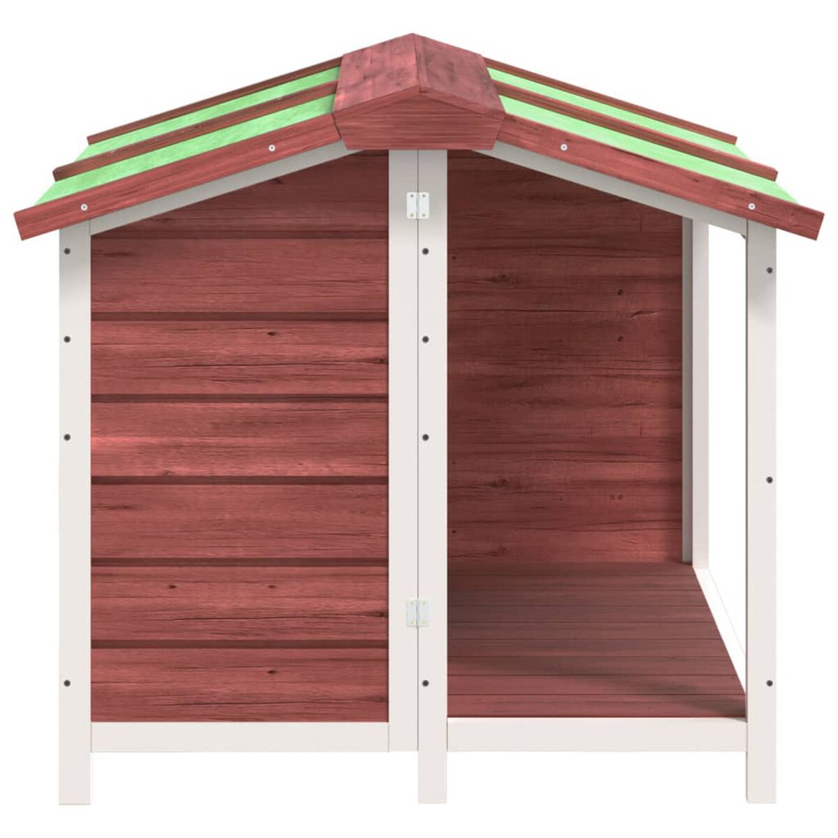 Domek dla Psa na Zewnątrz z Zadaszonym Wejściem 96x87x80,5 cm Mokka – widok 4