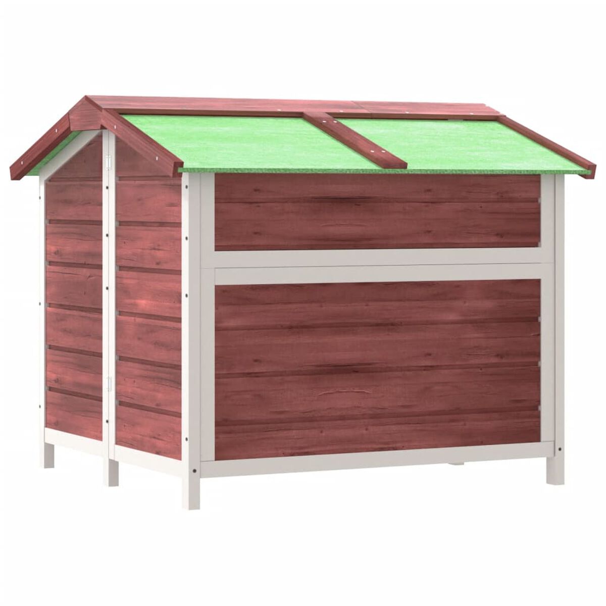 Domek dla Psa na Zewnątrz z Zadaszonym Wejściem 96x87x80,5 cm Mokka – widok 5