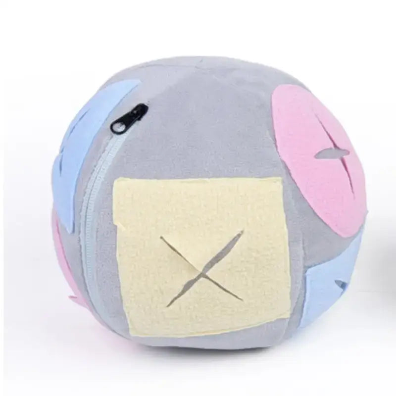 Dozownik Karmy z Piłką dla Psa - Zabawa i Zdrowie Szary Miękki Runda Szary