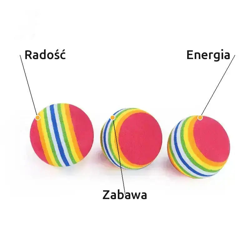 Drapaczka ze Zintegrowanym Dzwonkiem dla Kota 3 Szt. Tęczowej Piłki