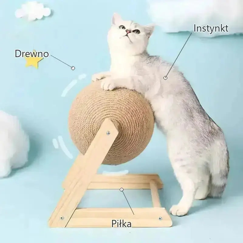 Drapak dla Kota z Naturalnego Drewna z Liną