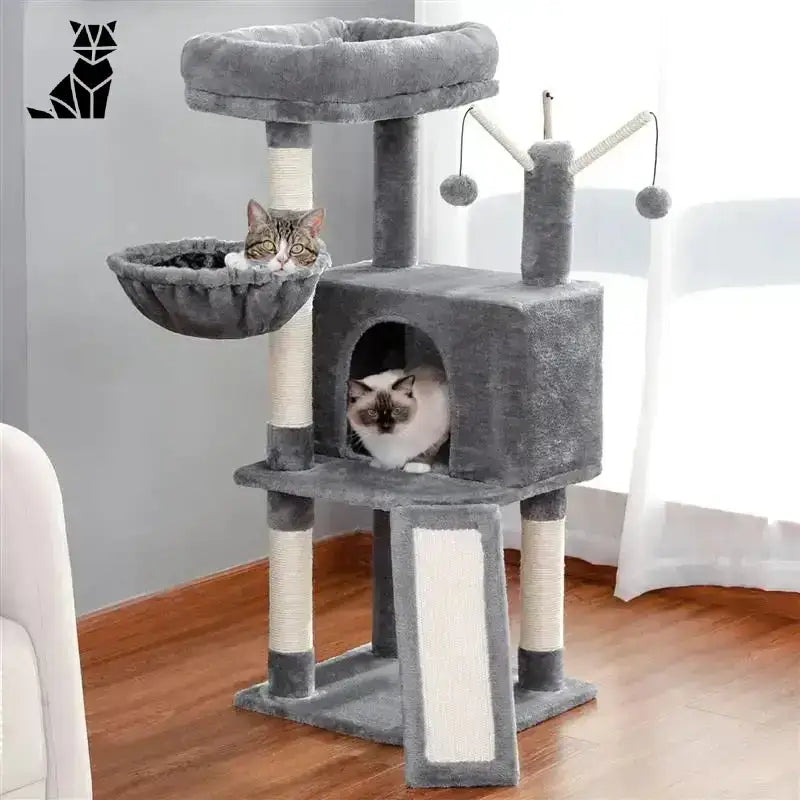 Drapak dla Maine Coona - Wytrzymały i Komfortowy Wielopoziomowy Szary Kot