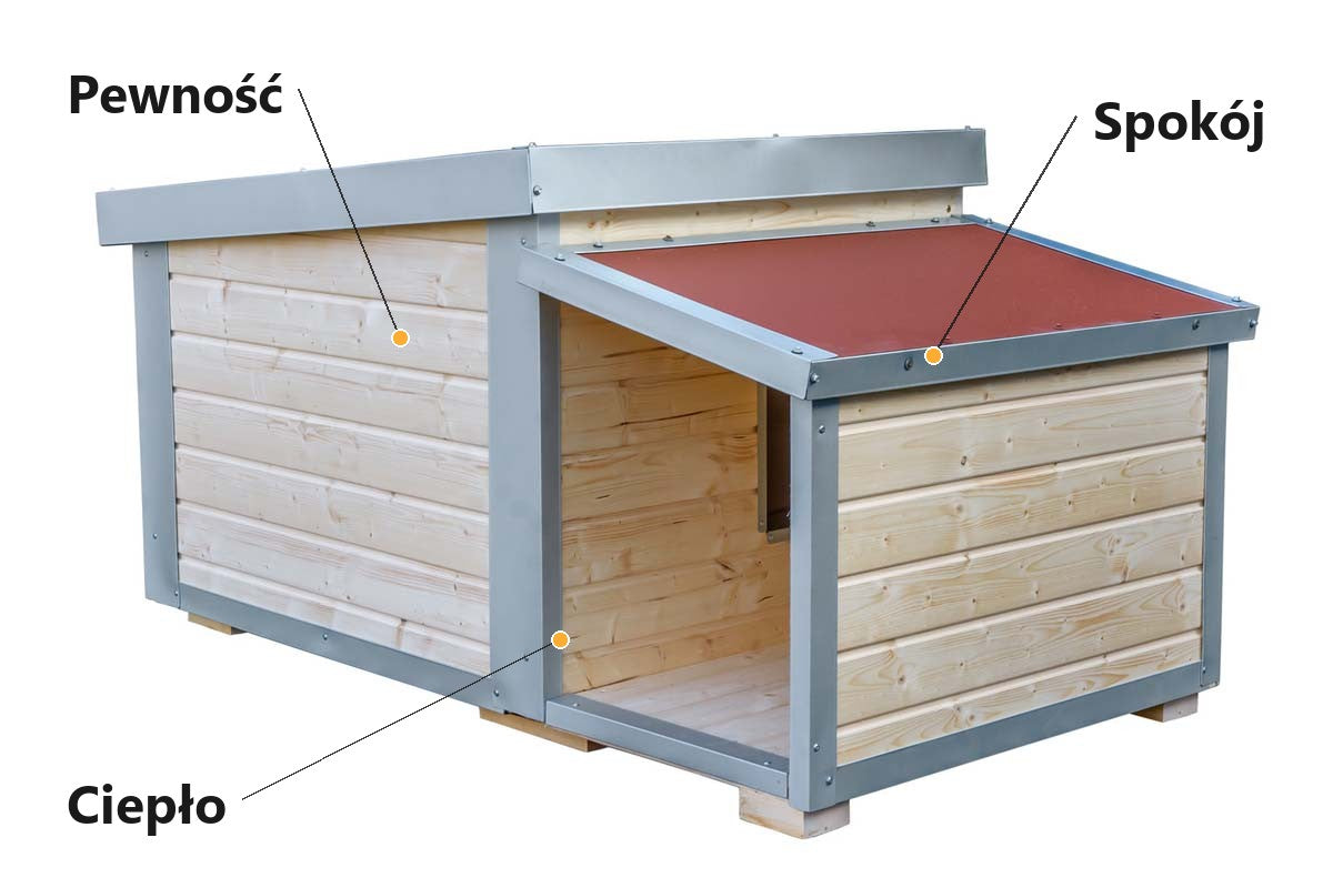 Drewniana buda dla psa – Wzmocniona z Przedsionkiem, XXL – widok 2
