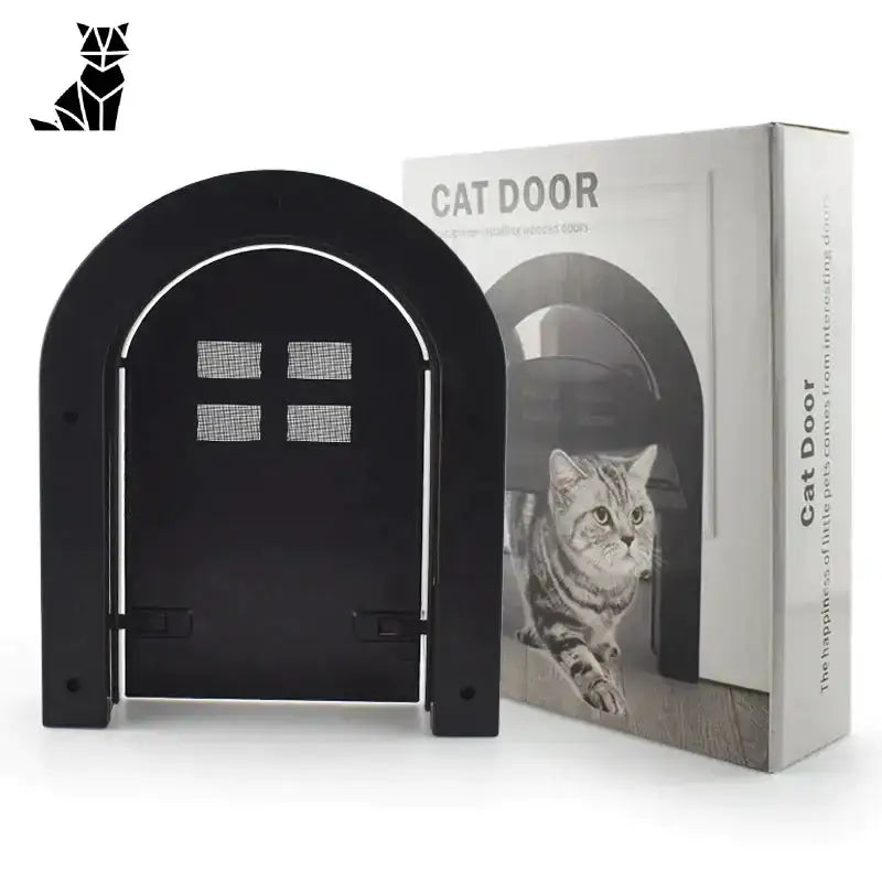 Drzwi dla Kota w ścianie – Komfort i Swoboda Black Czarny łukowaty Kot