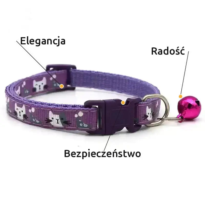 Dzwoneczek dla Kota Elegancki z Delikatnym Dźwiękiem Fioletowy