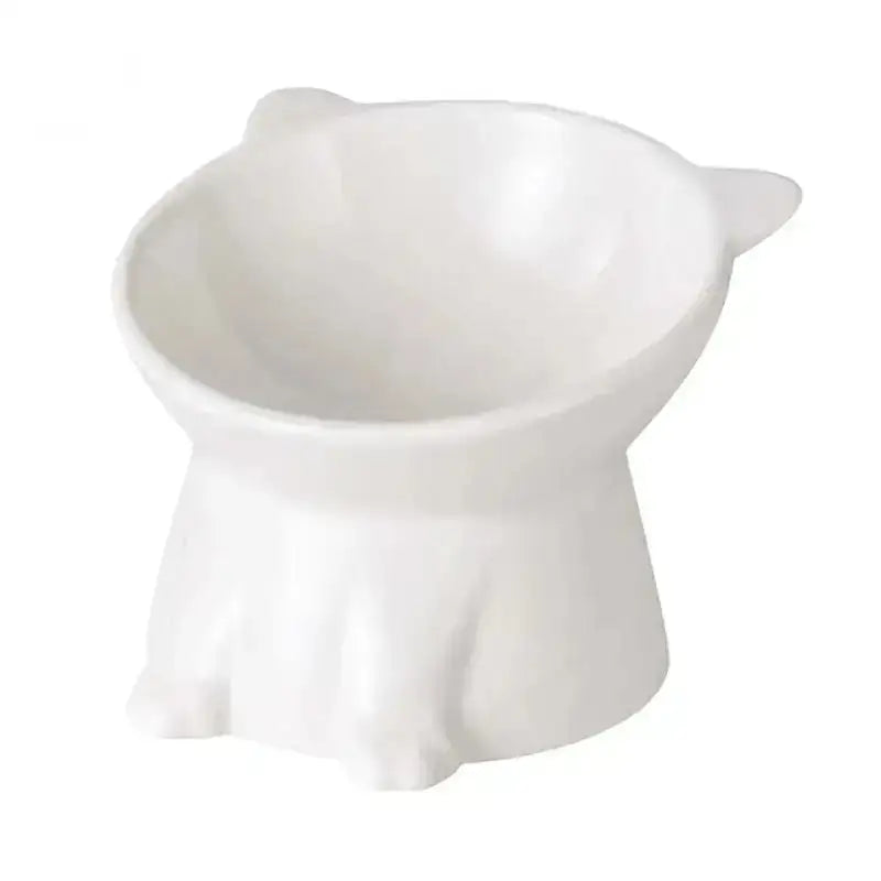 Elegancka Ceramiczna Miska dla Kota na Stojaku Biały