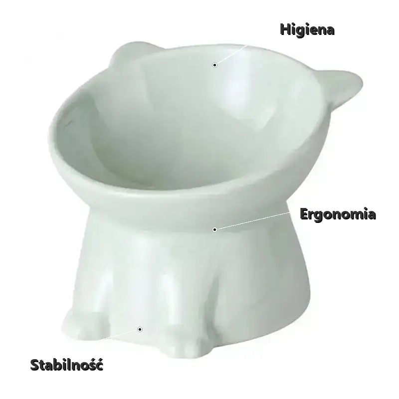 Elegancka Ceramiczna Miska dla Kota na Stojaku Zielony