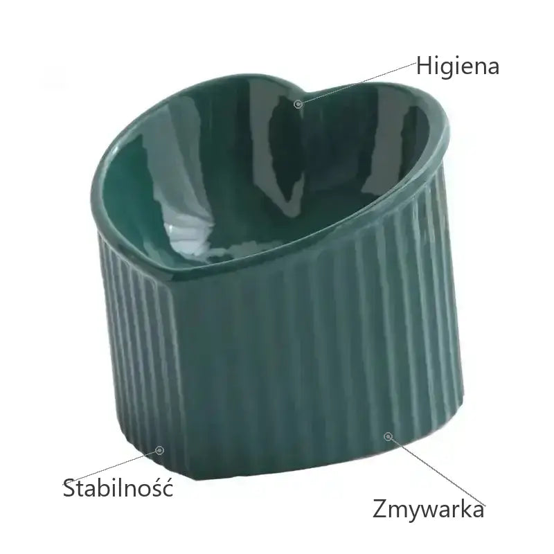Elegancka Miska Ceramiczna dla Kota z Designem Ciemnozielony
