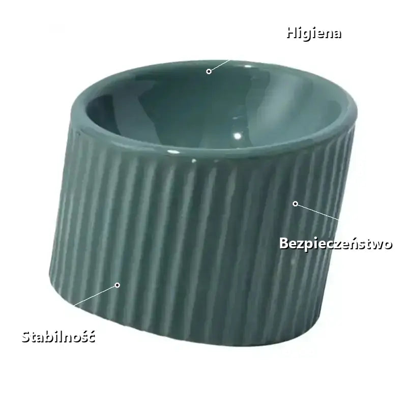 Elegancka Miska dla Kota Ceramiczna na Stojaku Niebieski