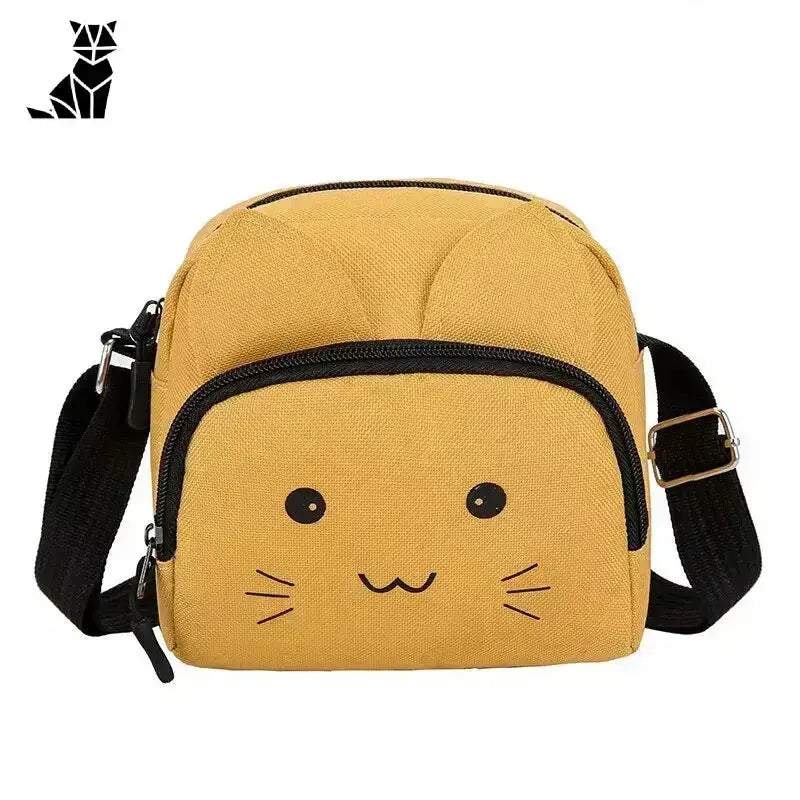 Elegancka Torba na Ramię z Kotem Kreskówkowym żółty żółty Crossbody Torba