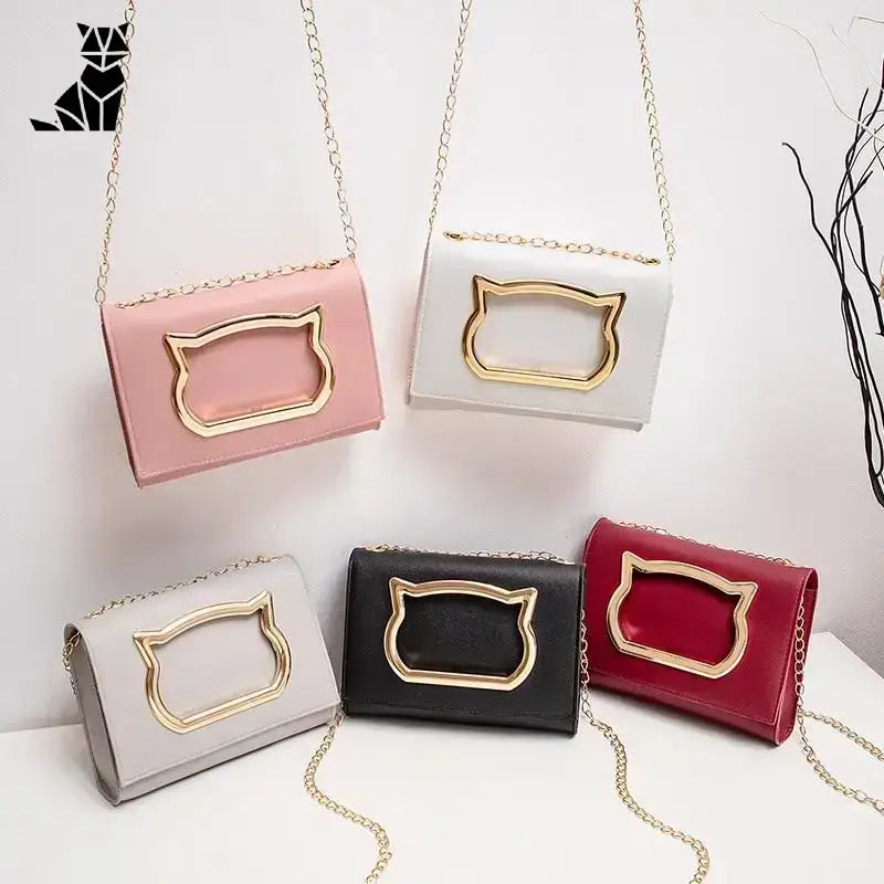 Elegancka Torebka z Motywem Kota Stylowa Pięć w Kształcie Kota Cross-body
