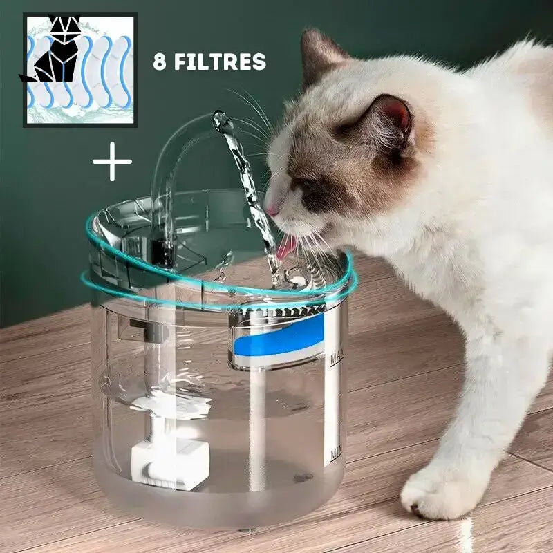 Fontanna Aquamiaou™ dla Kotów - Zachęca do Picia Wody 1 Fontanna + 8 Filtrów (oszczędź 15 Euro)