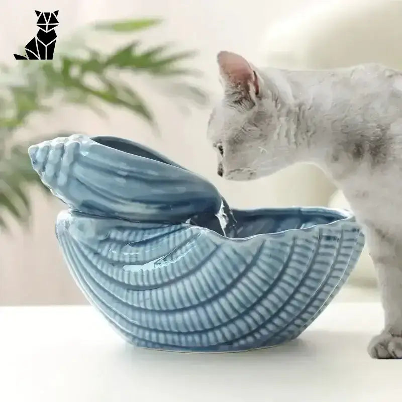 Fontanna Ceramiczna dla Kota z Regulacją Przepływu Niebieski
