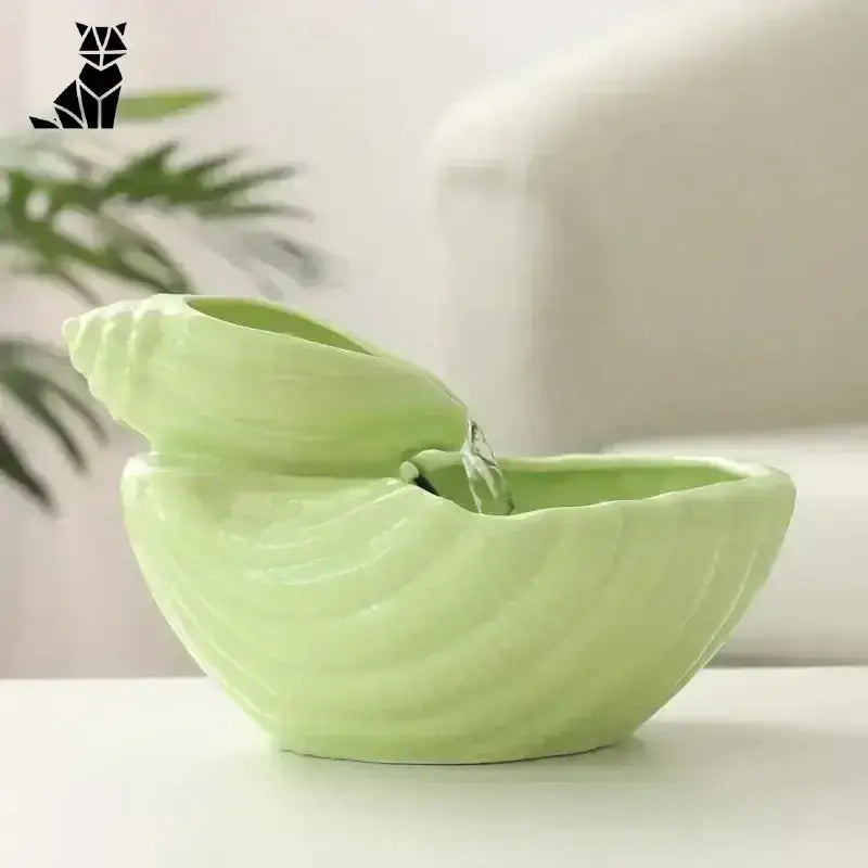 Fontanna Ceramiczna dla Kota z Regulacją Przepływu Zielony światło Zielony Ceramika
