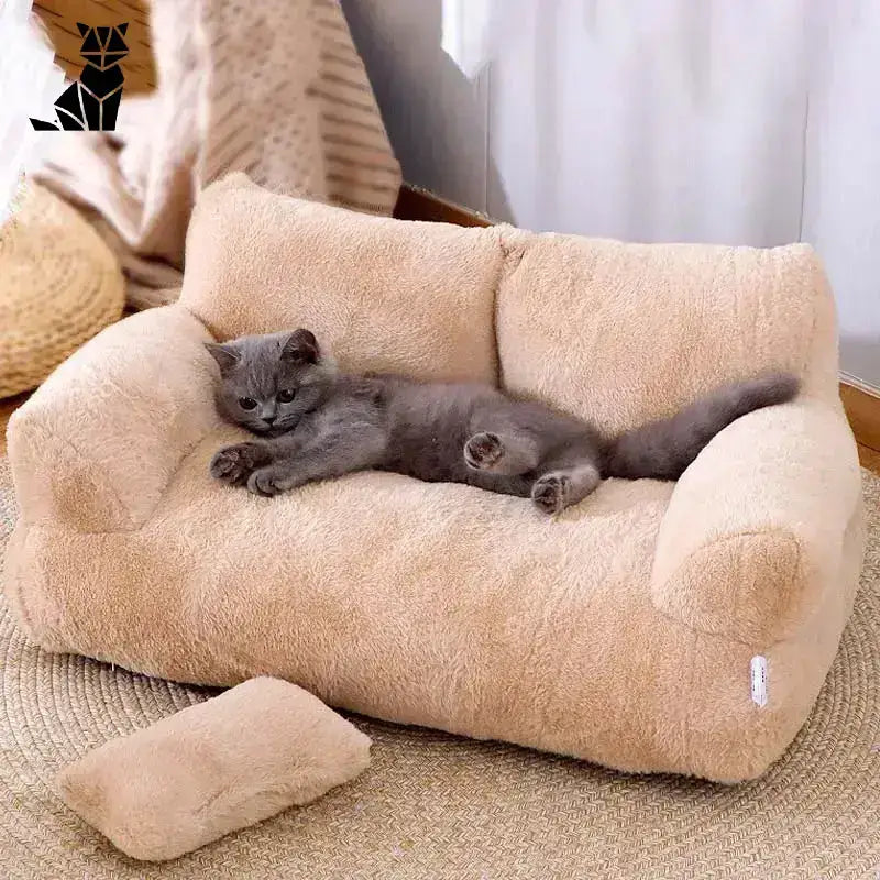 Fotel dla Kota – Stylowy Mebel dla Wygody Twojego Pupila Plusz Beż Zwierzak