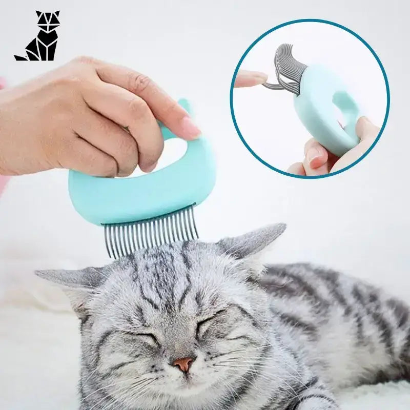 Grzebień dla Kota Masujący Pielęgnacyjny Mięta Zielony Zwierzak