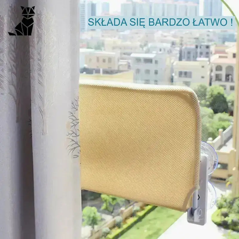 Hamaki dla Kotów z Panoramicznym Widokiem Wiszący Hamak dla Kota Beż Tkanina Zwierzak