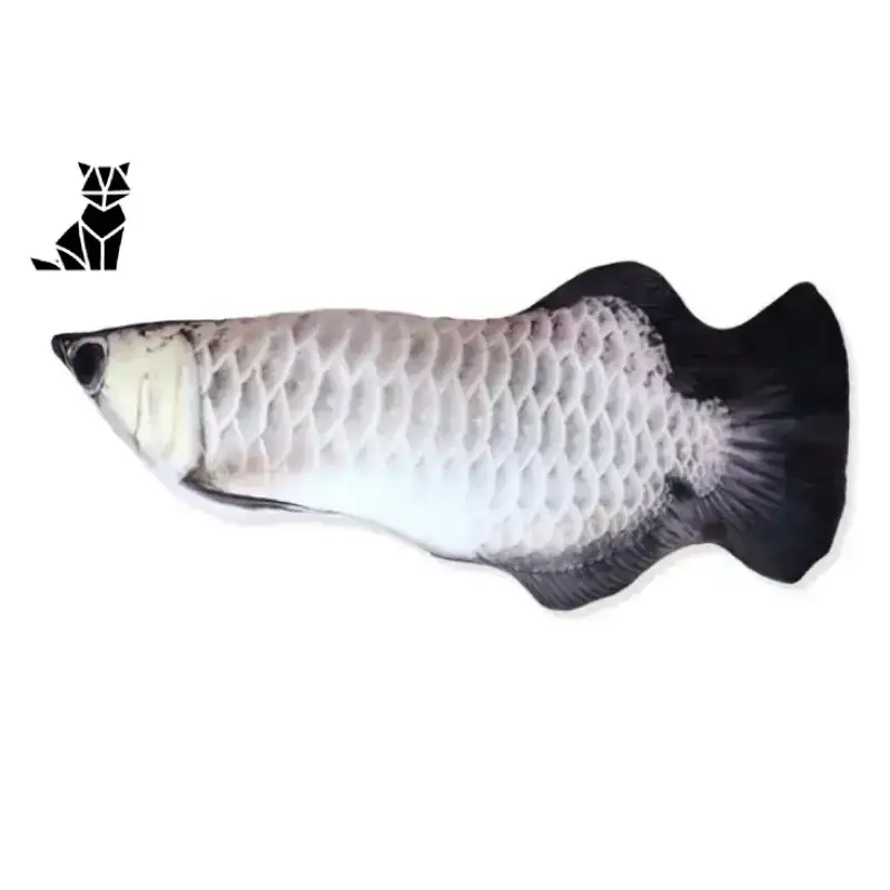 Interaktywna Ryba dla Kota z Kocimiętką Ruchoma Srebrny Smok / 20 Cm Srebro Czarny w Kształcie Ryby