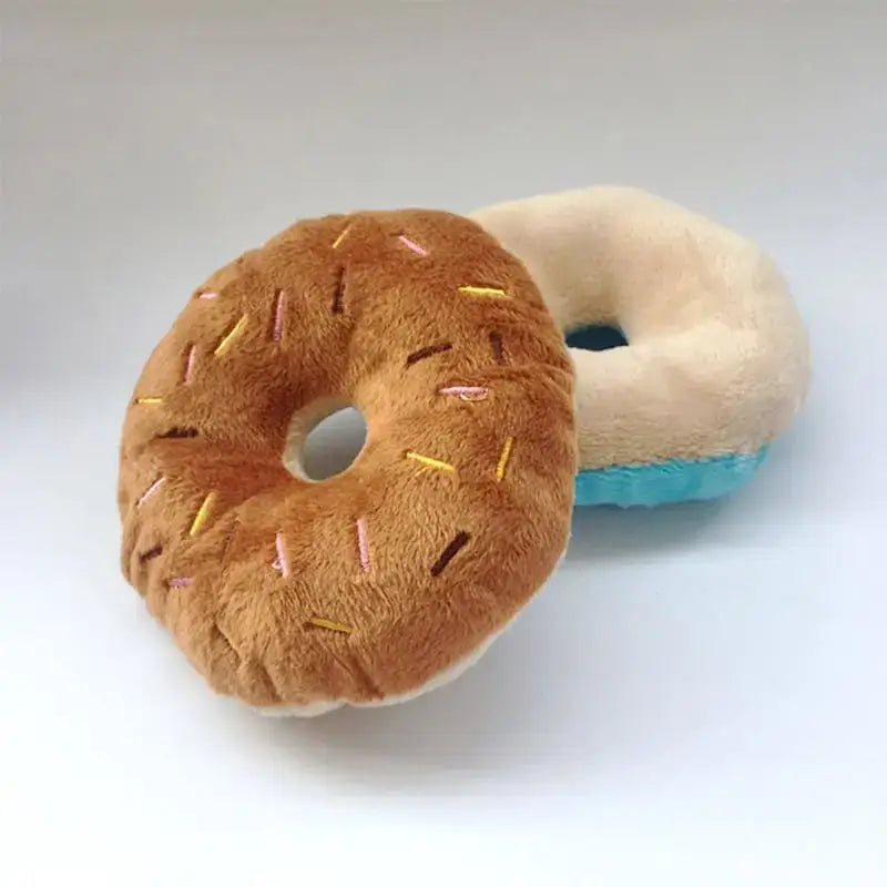 Interaktywny Pluszowy Donuts Zabawka dla Psa Brązowy Plusz Pączek Zabawki