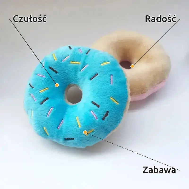 Interaktywny Pluszowy Donuts Zabawka dla Psa Niebieski