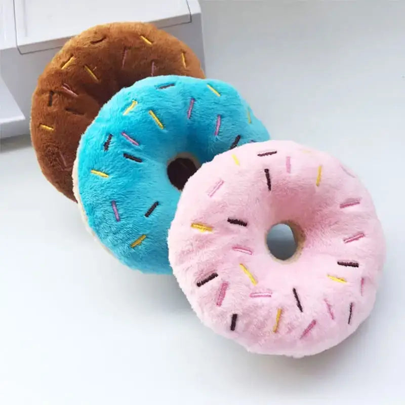 Interaktywny Pluszowy Donuts Zabawka dla Psa Trzy Plusz w Kształcie Pączka