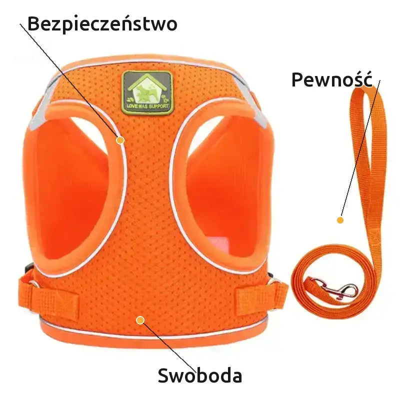 Kamizelka Odblaskowa dla Kota Regulowana Pomarańczowy / Xs