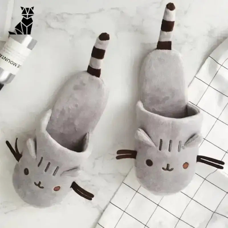 Kapcie Damskie Kotki – Uroczy Styl i Wygoda Szary / 36 Para Szary Plusz