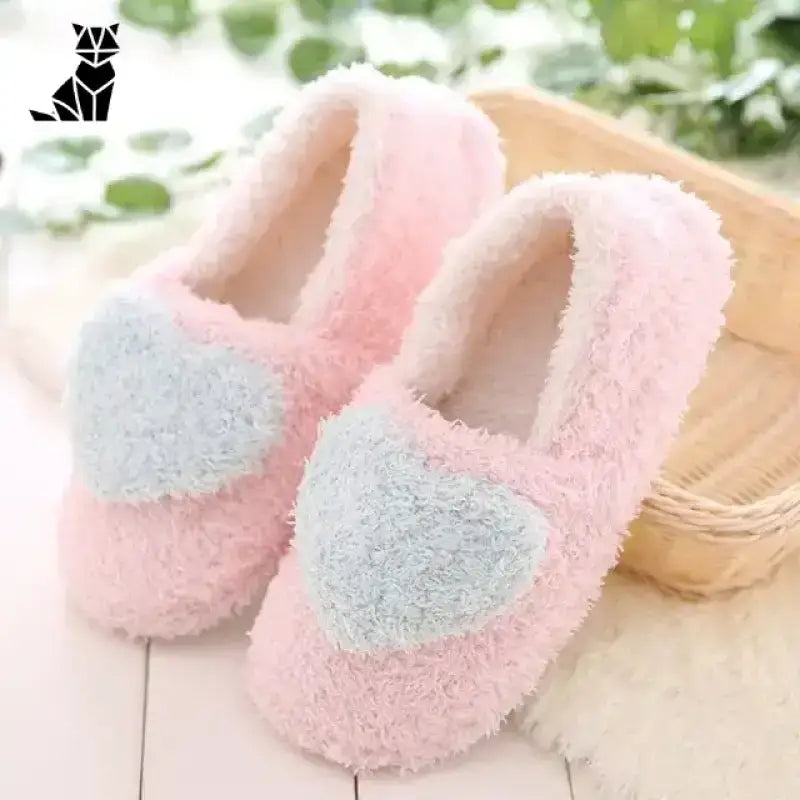 Kapcie Damskie Wkładane z Miękkim Wnętrzem Niebieski / 35 Para Różowy Puszysty