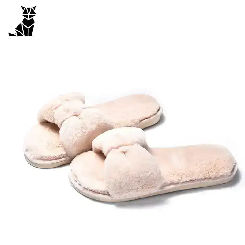 Kapcie Damskie z Kokardą – Styl i Wygoda Beżowy / 36 Para Puszysty światło