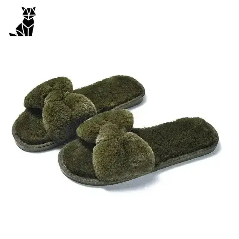 Kapcie Damskie z Kokardą – Styl i Wygoda Para Miękki Plusz